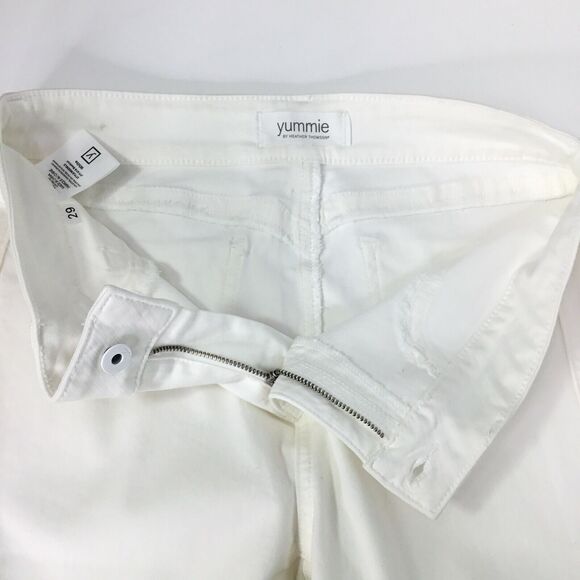 Yummie Mid Rise Bootcut Jeans Womens Sz 29 Slimming Tummy Control White JY7-016 - Picture 7 of 11